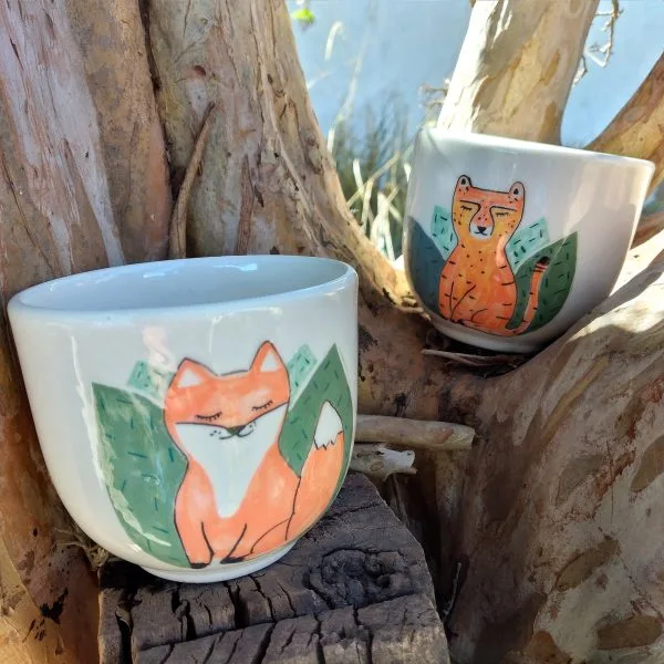 Maceta Gata ilustrada - Imagen 3